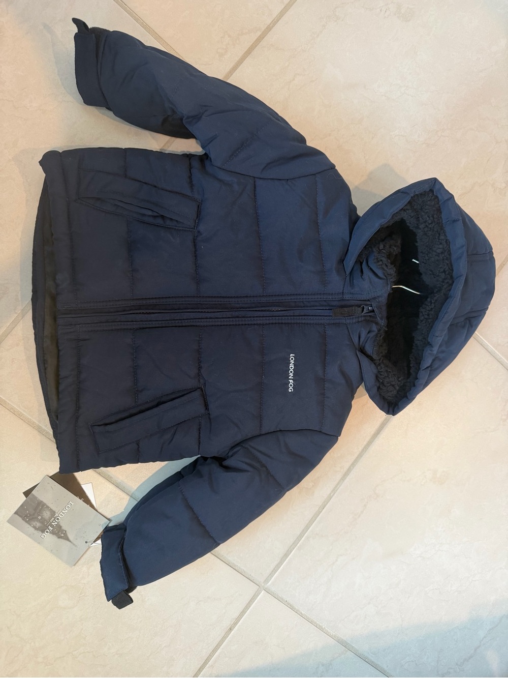 London Fog Kids' Navy Hooded Puffer Jacket